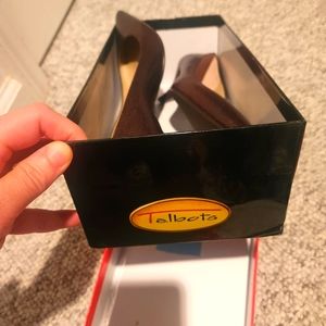 Classic chocolate brown leather heels from Talbots